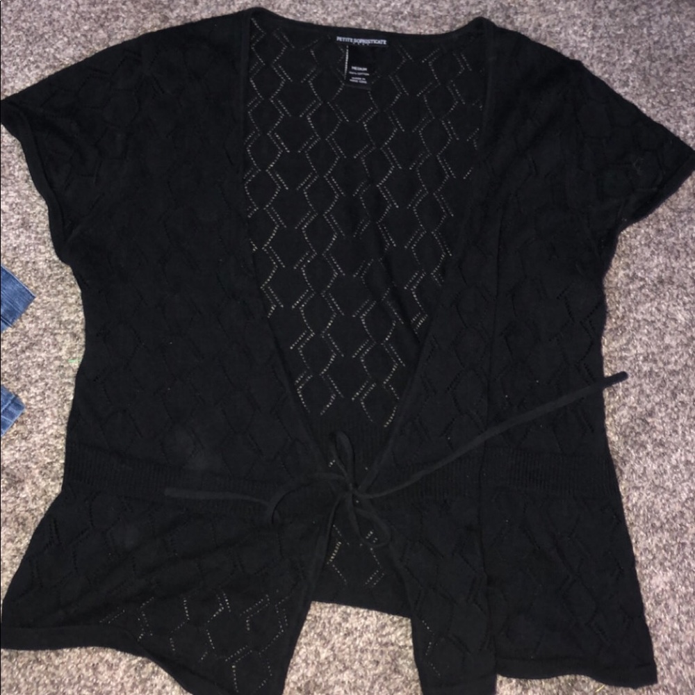 Vintage Black cotton pull over shirt cardigan